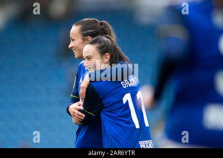 Chesterfield, UK. 26th Jan, 2020. Women's FA Cup Fourth Round: Birmingham City beat Sheffield United 3 - 0. Lucy Staniforth celebrates after scoring. Credit: Peter Lopeman/Alamy Live News Stock Photo