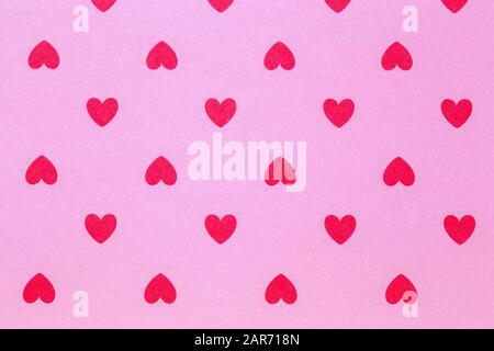 Little pink hearts Paper Object on Pink Background Valentine Day Lover Concept with Copy space Stock Photo