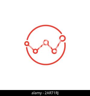 Analytics Red Icon On White Background. Red Flat Style Vector ...