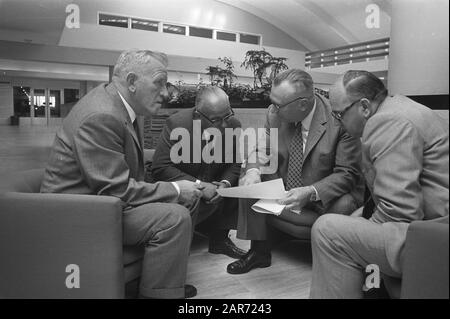 Meeting in The Hague of the section paid football of the KNVB about 13  Mutual deliberation Date: May 15, 1971 Location: The Hague, Zuid-Holland Keywords: organisations, sports, meetings, football Institution name: KNVB Stock Photo