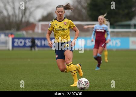 Romford, UK. 26th Jan, 2020.  Katie Mccabe of Arsenal Women during the Women's FA Cup match between West Ham United and Arsenal at the Rush Green Stadium, Romford, London on Sunday 26th January 2020. (Credit: Jacques Feeney | MI News) Photograph may only be used for newspaper and/or magazine editorial purposes, license required for commercial use Credit: MI News & Sport /Alamy Live News Stock Photo