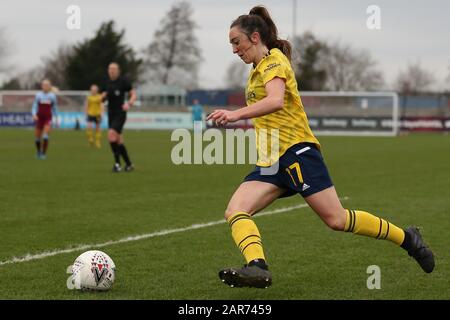 Romford, UK. 26th Jan, 2020.  Lisa Evans of Arsenal Women during the Women's FA Cup match between West Ham United and Arsenal at the Rush Green Stadium, Romford, London on Sunday 26th January 2020. (Credit: Jacques Feeney | MI News) Photograph may only be used for newspaper and/or magazine editorial purposes, license required for commercial use Credit: MI News & Sport /Alamy Live News Stock Photo
