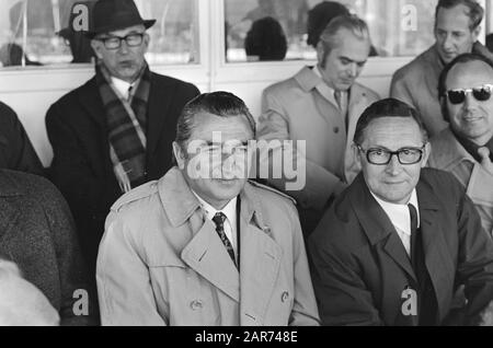 Football match PSV - AZ '67:1-0  In the stands left trainer Muñoz of Real Madrid, right Ben van Gelder (manager of PSV) Date: April 12, 1971 Keywords: sports, trainers, stands, football Person name: Muñoz, Miguel Institution name: Real Madrid Stock Photo