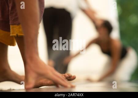 dancer foot, contact improvisation Stock Photo