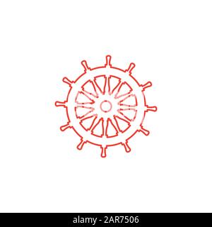 Helm Line Icon In Flat Style Vector For App, UI, Websites. Black Ship ...