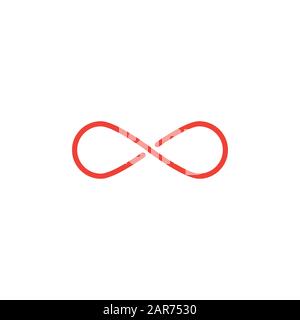 Infinity Line Red Icon On White Background. Red Flat Style Vector ...