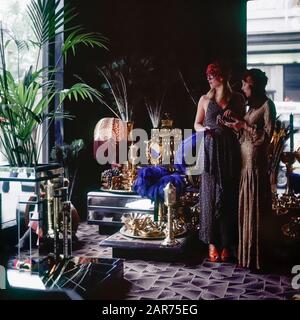 London 1970s, two elegant women shopping, Biba department store interior, Kensington High street, England, UK, GB, Great Britain, Stock Photo