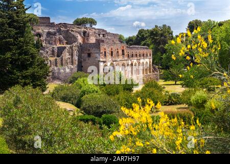 The ruins of Pompeii, Italy. Pompeii is an ancient Roman city died from the eruption of Mount Vesuvius in 79 AD. Stock Photo