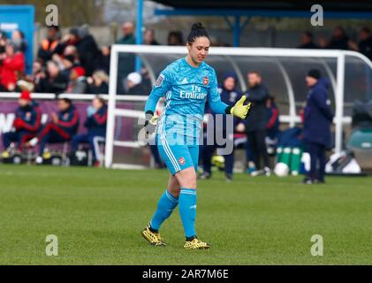 Dagenham, UK. 01st Feb, 2018. DAGENHAM, ENGLAND - JANUARY 27: Manuela Zinsberger of Arsenal during Women's FA Cup Fourth Round match between West Ham United Women and Arsenal at Rush Green Stadium on January 27, 2020 in Dagenham, England7 Credit: Action Foto Sport/Alamy Live News Stock Photo