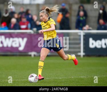 Dagenham, UK. 01st Feb, 2018. DAGENHAM, ENGLAND - JANUARY 27: Leah Williamson of Arsenal during Women's FA Cup Fourth Round match between West Ham United Women and Arsenal at Rush Green Stadium on January 27, 2020 in Dagenham, England7 Credit: Action Foto Sport/Alamy Live News Stock Photo