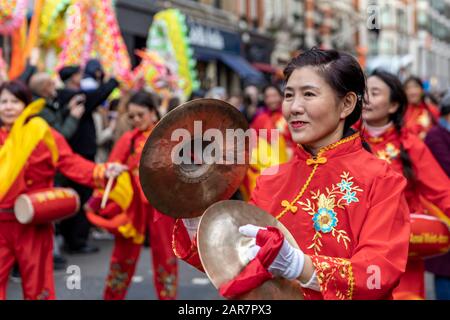 Annual Chinese New Year Parade in London, bringing in the year of the Rat. Stock Photo