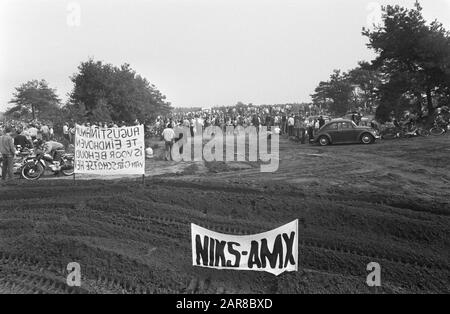 High school students Eindhoven demonstrate against using hei at Oirschot as training ground tanks: demonstrators on the moor with signs/Date: 9 september 1969 Location: Eindhoven , Oirschot Keywords: Schools, demonstrations, training grounds Stock Photo