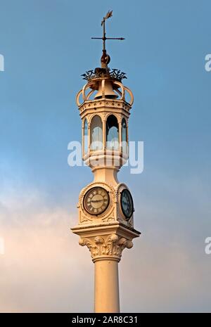 Clock,lighthouse,fog bell ,at Custom House Quay, Greenock, Inverclyde, Renfrewshire, Scotland, UK, PA15 1EQ