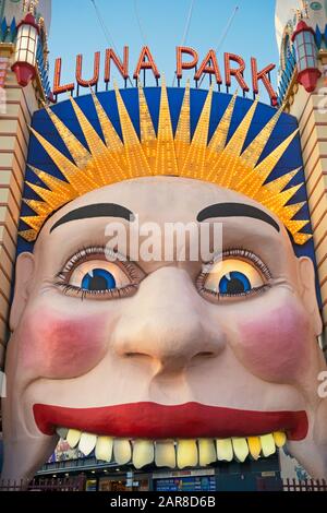 Luna Park entrance, Sydney, New South Wales, Australia, Stock Photo