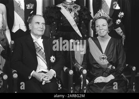 State visit President Mitterand of France Date: February 6, 1984 Keywords: Presidents, State visits Personal name: Beatrix, princess, Mitterrand, François Stock Photo