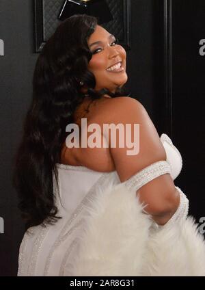 Los Angeles, USA. 26th Jan 2020. Los Angeles, USA. 26th Jan 2020. Lizzo arrives for the 62nd annual Grammy Awards held at Staples Center in Los Angeles on Sunday, January 26, 2020. Photo by Jim Ruymen/UPI Credit: UPI/Alamy Live News Stock Photo