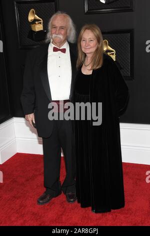 Los Angeles, CA, USA. 26th Jan 2020. David Crosby, Jan Dance arrive at the 62nd Annual Grammy Awards red carpet held at the Staples Center on January 26, 2020 in Los Angeles, California, United States. (Photo by Sthanlee B. Mirador/Sipa USA) Credit: Sipa USA/Alamy Live News Stock Photo