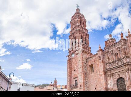 The Cathedral of Our Lady of the Assumption of Zacatecas, displaying the Baroque style in the Mexican State of Zacatecas Stock Photo