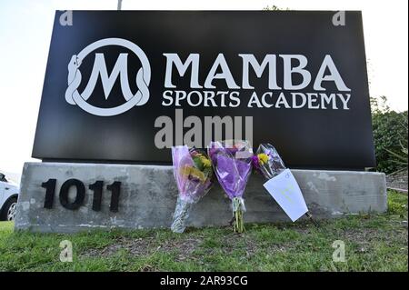 FILE Calabasas United States. 26th Jan 2020. Flowers lie outside