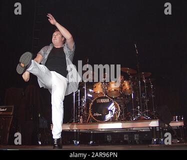 SEPTEMBER 15: Mike Reno and Matt Frenette of Loverboy performs at Lakewood Amphitheatre in Atlanta, Georgia on September 15, 2002.  CREDIT: Chris McKay / MediaPunch Stock Photo