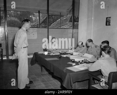 K.L. Councilmartial Batavia, the Smit & Van der Wal case  For the KL court-martial in Batavia, on March 4, 1949, Sergeant-major adm. Bartholomew van der Wal. At the end of 1947 he organized a package action under the name Smit & Van der Wal among the soldiers in Indonesia. However, he sold the goods worth tens of thousands of guilders in the Netherlands in the black trade and many Dutch families waited in vain. Van der Wal was sentenced to a prison sentence of two years and nine months, repatriation to the stand of soldier and dishonorable dismissal from military service Date: 4 March 1949 Loc Stock Photo