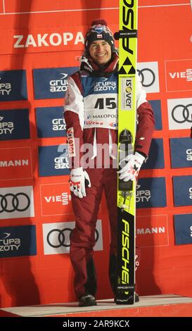 Zakopane, Poland. 26th Jan, 2020. seen celebrating after winning the individual competition of the FIS Ski Jumping World Cup in Zakopane. Credit: SOPA Images Limited/Alamy Live News Stock Photo