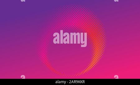 Colorful Radial Halftone Background Design Template, Pop Art, Abstract Dots Pattern Illustration, Modern Texture Element, Ring Halftone Ornament Stock Vector