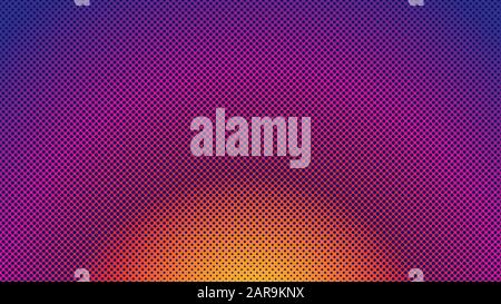 Colorful Halftone Background Design Template, Pop Art, Abstract Dots Pattern Illustration, Modern Texture Element, Magenta Radial Gradient Color Stock Vector