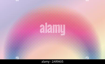 Colorful Radial Halftone Background Design Template, Pop Art, Abstract Dots Pattern Illustration, Modern Texture Element, Pink Orange Violet Purple Stock Vector
