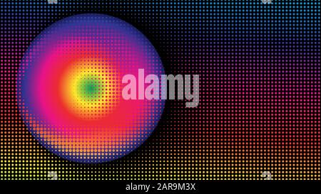 Colorful Halftone Background Design Template, Pop Art, Abstract Dots Pattern Illustration, Modern Texture Element, Ellipse Radial Shape Ornament Stock Vector
