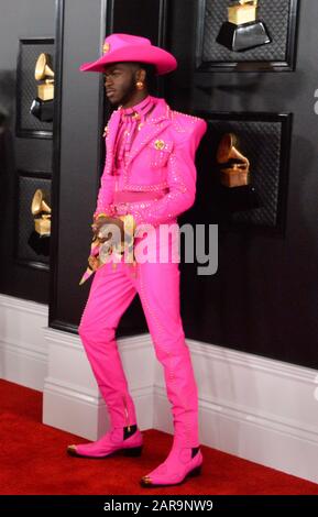 Los Angeles, CA, USA. 26th Jan 2020. Lil Nas X arrives for the 62nd annual Grammy Awards held at Staples Center in Los Angeles on Sunday, January 26, 2020. Photo by Jim Ruymen/UPI Credit: UPI/Alamy Live News Stock Photo