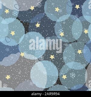 Winter Snowy Background fill with snow and snowflakes, dark night background. Winter, Merry Christmas collection. Falling Snow Stock Vector