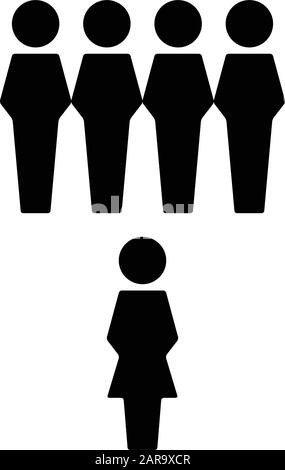 Teamwork icon vector male and female group of people symbol avatar for business management persons in flat color glyph pictogram illustration Stock Vector