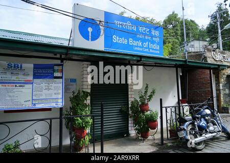 State Bank of India, Char Dukan, Chakkar Road, Landour, Mussoorie, Uttarakhand, India, Asia Stock Photo