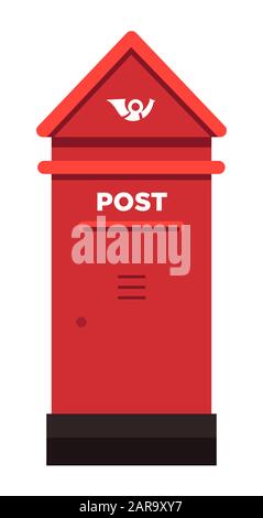 Postbox or mailbox, retro metal mail street container Stock Vector