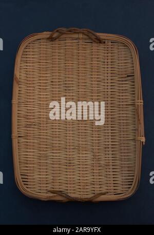 Top view of the bamboo tray Stock Photo