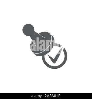 Stamp icon on white background Stock Vector