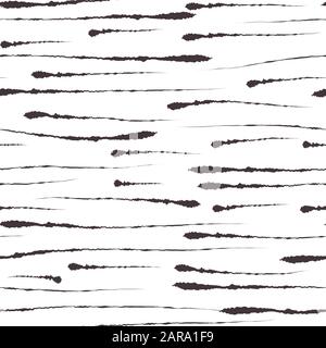Abstract seamless pattern with hand drawn brush lines on white background. Simple abstract pattern background for interrior, textile design, paper Stock Vector