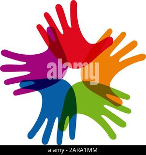 Vector sign teamwork, hands crossed Stock Vector