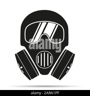 Gas mask flat icon Stock Vector