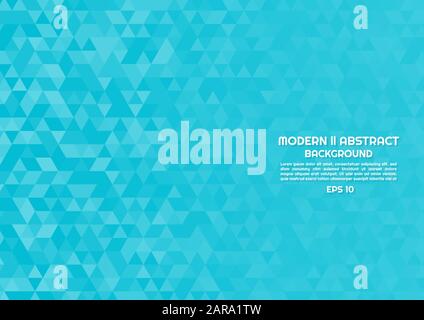 Triangle shape pattern background modern abstract design color cyan bright with space. vector illustration Stock Vector