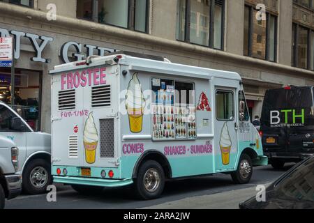 Vintage ice cream truck at the York Castle Museum, York, North ...