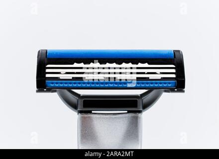 Razor isolated on white background. Close-up Stock Photo