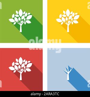 Four seasons in flat design Stock Vector