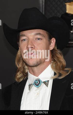 Los Angeles, CA, USA. 26th Jan 2020. Diplo arrives at the 62nd Annual Grammy Awards red carpet held at the Staples Center on January 26, 2020 in Los Angeles, California, United States. (Photo by Sthanlee B. Mirador/Sipa USA) Credit: Sipa USA/Alamy Live News Stock Photo