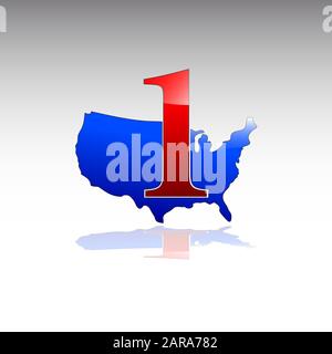 Vector sign number one in USA Stock Vector