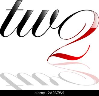Vector sign two, number and letter Stock Vector