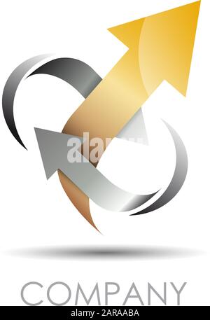Vector sign arrow in two arrows, output Stock Vector