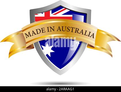 Vector shield made in Australia Stock Vector