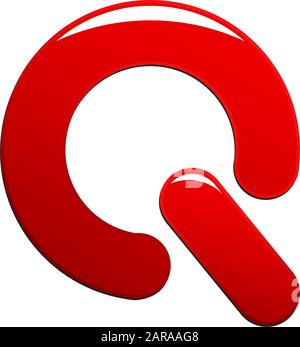 Vector sign letter Q, red power Stock Vector